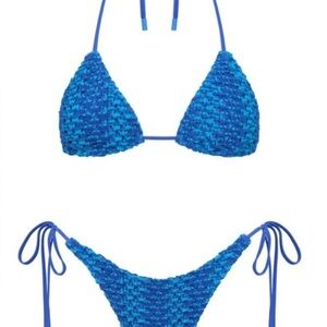 Triangl Swimwear Crochet Blue Bikini